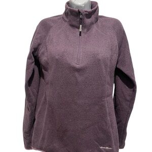EDDIE BAUER Womens 3/4 Zip Pullover Top Purple Size Medium